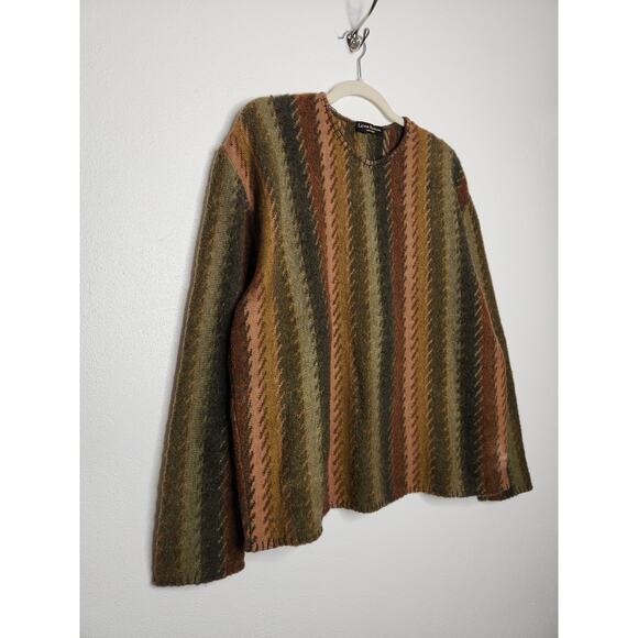 Vintage Italy Lenor Romano Wool Blend Nature Earth Tones Hues Large Sweater - Picture 2 of 6